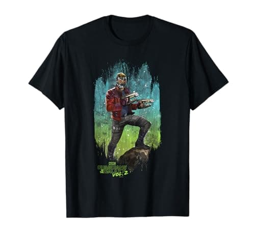 Image of Marvel Star-Lord Guardians of Galaxy 2 Night Graphic Tee T-Shirt
