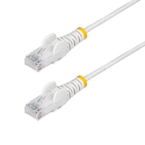 Image of StarTech.com 10m White Slim CAT6 Ethernet Cable, Snagless RJ45, LSZH, 28AWG Pure Bare Copper, Slim Network Patch Cable/Cord