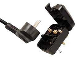 Image of Power Connections Euro Plug Converter - Schuko Convertor Plug (SCP3) (European to UK) 13A Black - Euro - UK mains plug. Complies with BS5733 and BS1363