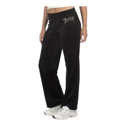 Image of Juicy Couture Women's Hallow Bling Velour Track Pants, Liquorice, Large