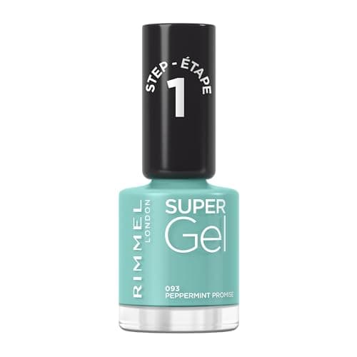 Image of Rimmel Super Gel, 093 Peppermint Promise, Long-Lasting Nail Polish, Glazed Finish, Easy Application, Gel-like Manicure, Chip Resistant, Clean Formula, 12ml