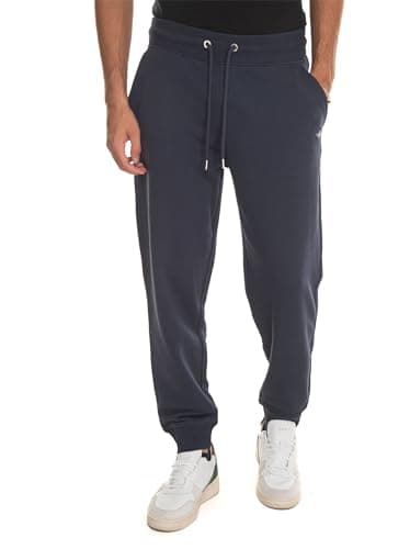 Image of GANT Men's Reg Shield Sweatpants Logo Sweatpants, Evening Blue, L