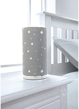 Image of New Fancy Printed Grey Stars Bedside Table Lamp for Kids Room, Desk Table Lamp for Kids, Magical Starlight Kids Bedside Lamp for Boys & Girls Home Decor