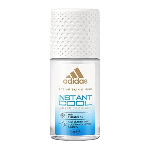 Image of adidas Instant Cool Roll-On Deodorant for Her, with Mint Oil and 24 Hour Freshness with Skin-Friendly Formula, 50 ml