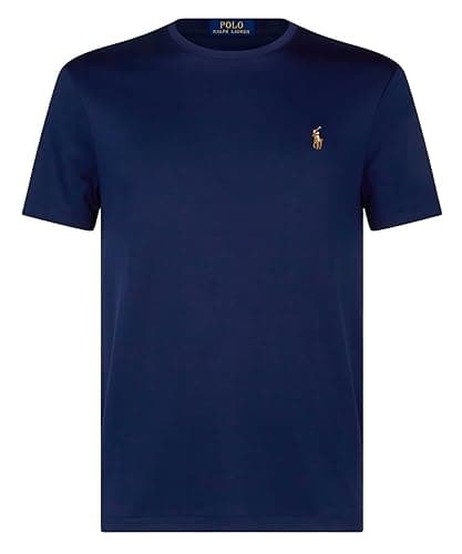 Image of Polo Ralph Lauren Men's Custom Slim Fit Soft Cotton T-Shirt (UK, Alpha, XL, Regular, Regular, Navy)