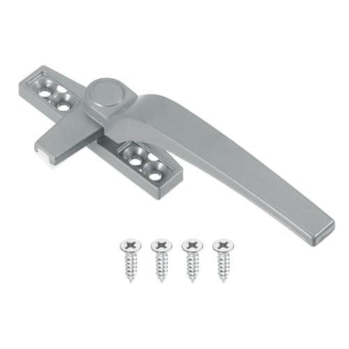 Image of sourcing map 1Pcs Casement Window Locking Handle, Zinc Alloy Locking Handle Grasp Grip Right Hand for Windows, Silver Gray