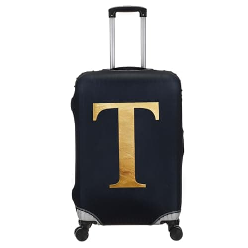 Image of sourcing map Letter T Travel Luggage Cover, Washable Suitcase Covers for Luggage Anti-scratch Suitcase Protector Elastic Baggage Protective, M Fits 22-24 Inch Suit Case, Black