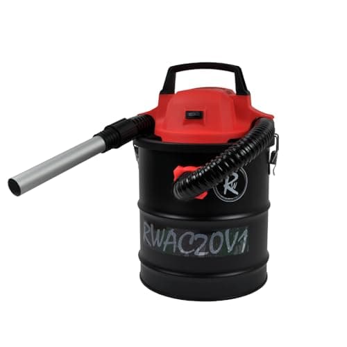 Image of RocwooD Cordless Ash Vacuum Cleaner 15L 800W HEPA and Pre-filter Cloth Filtration System Aluminium Nozzle Fireplace One Metre Black Flexible Hose Fire Pit