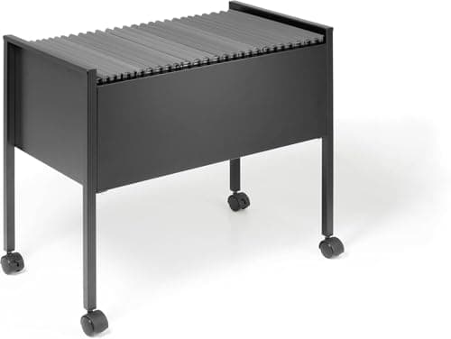Image of Durable ECO Suspension File Trolley | for 80 A4 Suspension Files | Made of Strong Steel | Black Colour | Ideal for Filing and Storage In Offices