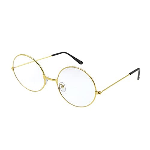 Image of ALLY-MAGIC Round Glasses, Retro Eyeglasses Vintage Metal Frame Clear Lens Glasses for Men Women Unisex Cosplay Accessories Y7FGYXYJ