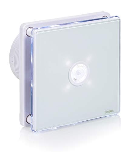 Image of STERR White Bathroom Extractor Fan 100 mm With LED + PIR Inline - Fan for Bathroom
