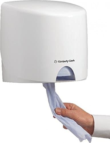 Image of Aquarius Roll Control Wiper Dispenser 7018 - Centrefeed Roll Dispenser - 1 x White, Wall Mounted Centrefeed Dispenser