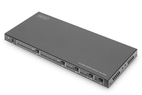 Image of DIGITUS DS-55509 HDMI Matrix Switch 4x2 – 4 In 2 Out – UHD 4K/60 Hz – HDCP 2.2/1.4 & HDMI 2.0 – HDR10+, HLG, ARC, Dolby Vision, EDID Switch – Audio (Toslink S/PDIF, Stereo 3.5mm)