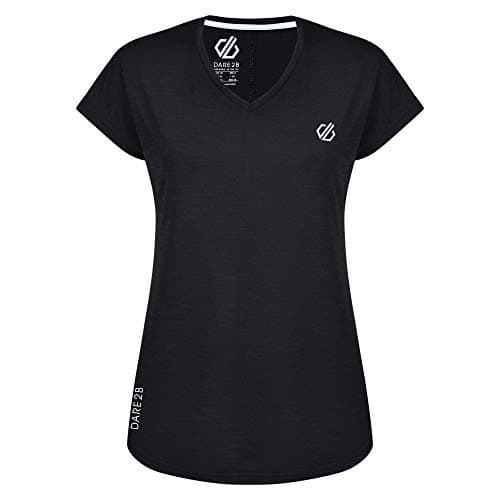 Image of Dare 2b Women's Vigilant Lightweight Running T-Shirt, Quick Dry Gym Top Black
