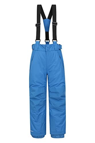Image of Mountain Warehouse Falcon Extreme Kids Ski Pants – Taped Seams, Waterproof Childrens Trousers, Snow Gaiters, Security Pockets – Ideal for Sports, Snowboarding Cobalt Teen Size 13 Years