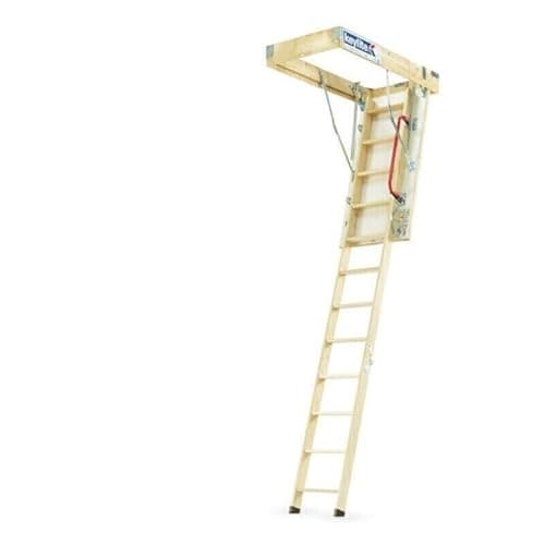 Image of Keylite KYL05 Loft Ladder 600 x 1200mm Timber Heavy Duty 3 Section Folding Fully Assembled
