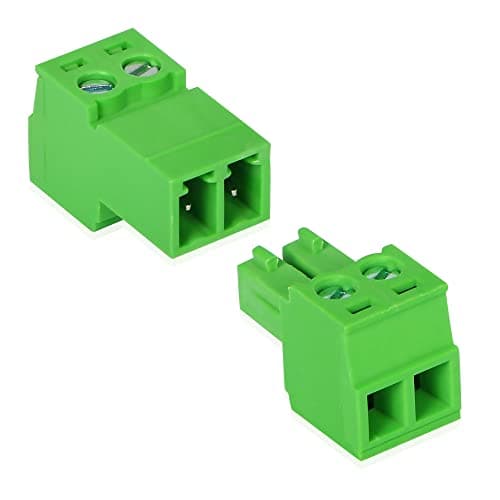 Image of GINTOOYUN 5 Sets 3.81mm Phoenix Connector 2 Pin, 300V 15EDGRK 2-Pole 3.81mm Ground Circuit Terminal Blocks, 3.81mm Pitch 2P PCB Screw Terminals