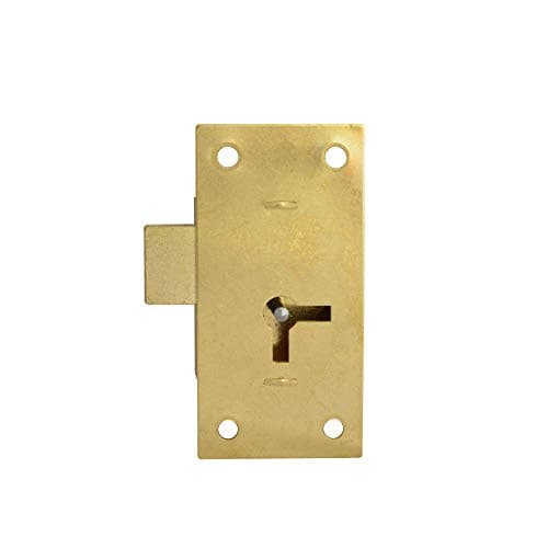 Image of ASEC 100 1 Lever Straight Cupboard Lock - 38mm Satin Brass Keyed Alike