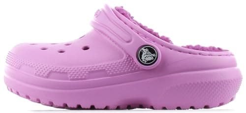 Image of Crocs Unisex Kids Clog, Classic Lined Clog T, Pink Crush, 9 UK Child