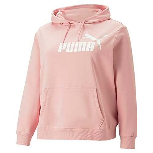 Image of PUMA Women's Essentials Logo Fleece Hoodie (Available in Plus Sizes) Hooded Sweatshirt, Bridal Rose-white-Ah23, 3X