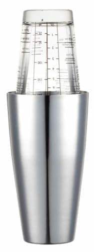 Image of BarCraft Boston Cocktail Shaker Set with Printed Recipes in Gift Box, Stainless Steel / Glass, 400ml