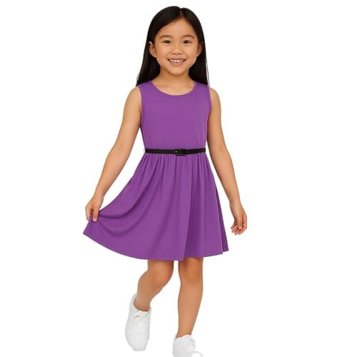 Image of A2Z 4 Kids Girls Plain Skater Dress Party Fashion Summer Dresses - New Skater Dress Lilac 11-12