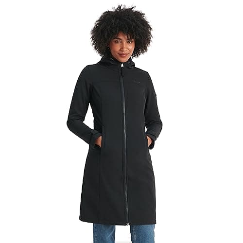 Image of TOG24 Marina Womens Softshell Jacket. A Long Womens Softshell Made From Breathable, Water Resistant & Windproof Fabric With Cosy Microfleece Bonded To The Inside.