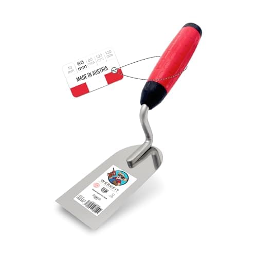 Image of WERKFIT Professional Plasterer's Trowel Made of Stainless Steel 60 mm - Rustproof Plaster Spatula - Masonry Trowel with Soft Grip - Plastering Trowel Made in Austria (60 mm)