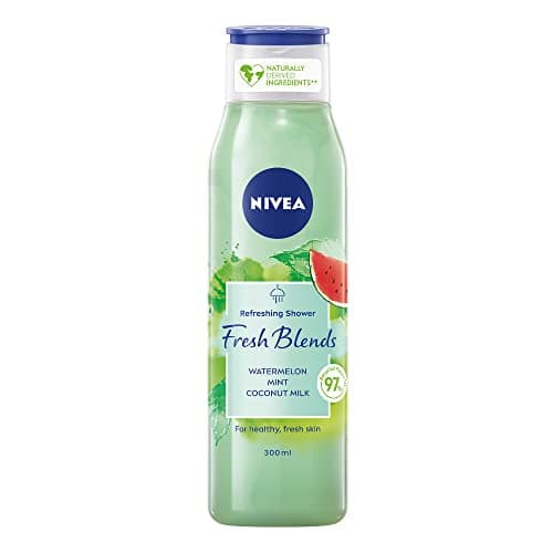 Image of NIVEA Fresh Blends Watermelon Shower Gel (300ml), Watermelon-Scented Women's Shower Gel, Vegan Shower Gel Made with Natural Watermelon Juice, Mint, and Coconut Milk