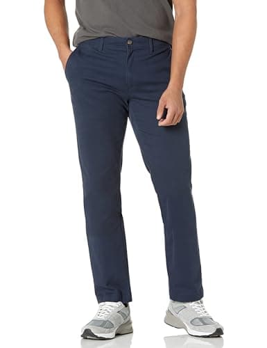 Image of Amazon Essentials Men's Slim-Fit Casual Stretch Chino Trousers, Dark Navy, 33W / 28L