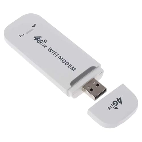 Image of 4G LTE USB WiFi Wireless Modem Dongle, Unlocked Dongle with SIM Card Slot 150Mbps Support 10 Users, Portable WiFi Modem Mobile Hotspot, for PC Desktop Laptop Phone (White)