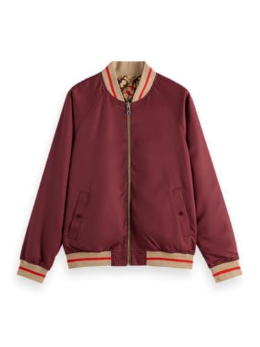 Image of Scotch & Soda Men's Reversible bomber Jacket, Bordeaux 610,