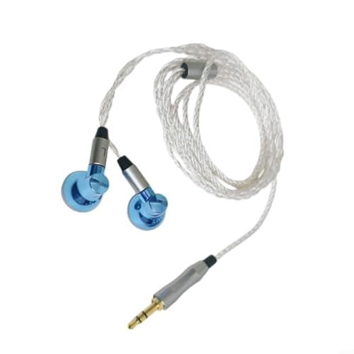 Image of HomeVortex Wired Flat Head Earphones with MMCX Cable, 14.2mm Driver HiFi Sound, Silver Plated Oxygen-Free Copper Wire, 3.5mm Jack with Mic for Sleep Travel for PODCASTS,(HiFi)