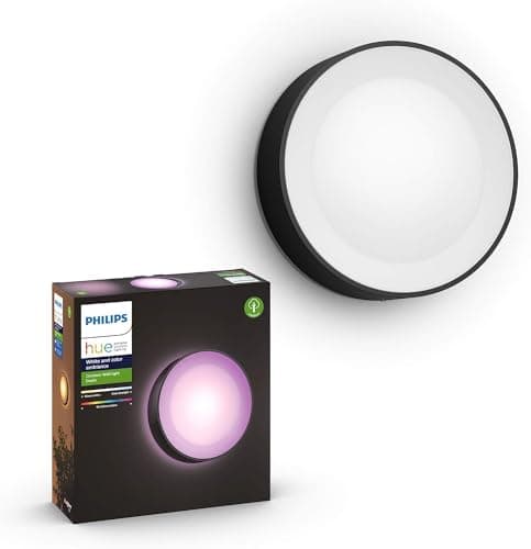 Image of Philips Hue Daylo White & Colour Ambiance Smart LED Outdoor Wall Lighting, for Home Garden, Patio. [Black] Works with Alexa
