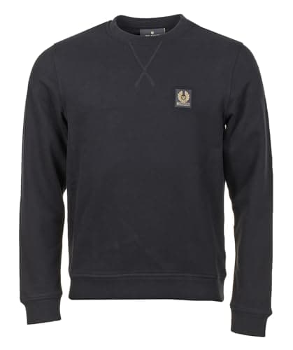 Image of Belstaff Cotton Crew Neck Sweatshirt Colour : Black, Size : L