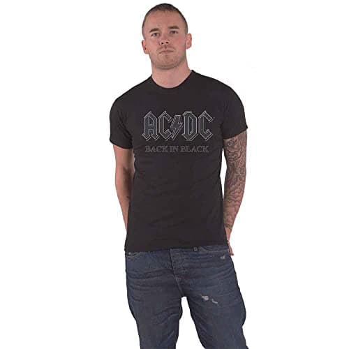 Image of AC/DC T Shirt Back in Black Band Logo Official Unisex Black L