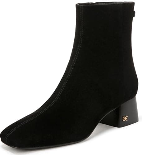 Image of Sam Edelman Women's Paige Ankle Boot, Black Suede, 6.5 UK