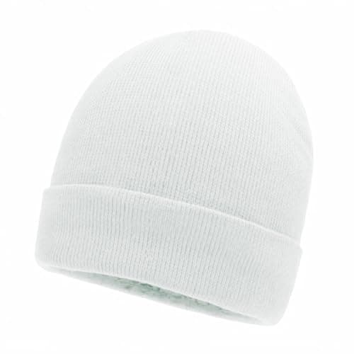 Image of Gadgets Mafia Beanie for Men,Comfortable Breathable Stretchy Soft Cuffed Beanie Winter Hats for Mens (White)