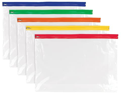 Image of Tiger A4+ Polythene Clear Zippy Bags Strong Storage Document Files - Pack of 25