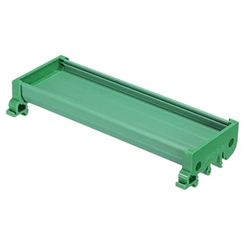 Image of sourcing map DIN Rail Mount Carrier for 160mm x 50mm PCB, Housing, Bracket, Green