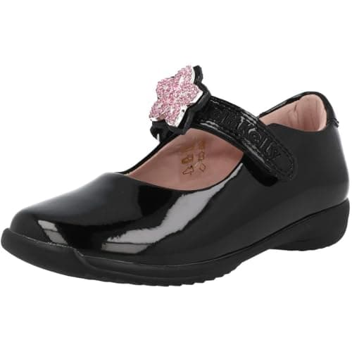 Image of Lelli Kelly Girl's Daisy 2 Black Patent Leather School Shoes (Black Patent, UK Footwear Size System, Little Kid, Women, Numeric, Medium, 12)