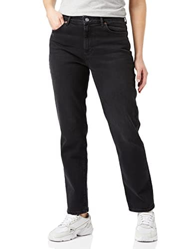 Image of French Connection Palmeria Stretch Recycled High Rise Straight Leg Denim,Washed Black,12