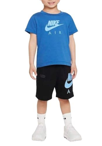 Image of Nike Sports T-Shirt and Shorts Set (Newborn) Blue/Black 24-30 Months