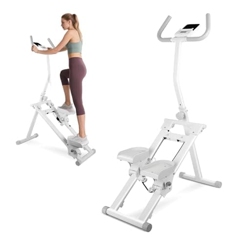 Image of Snovire Stair Stepper for Home Gym, Adjustable Stair Climber with 3 Level Resistance & 4 Level Height, LCD Display & Phone Holder, Compact Foldable Stair Master for a Full-Body Cardio Workout