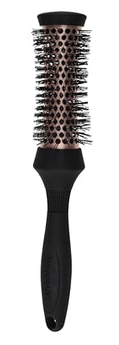 Image of Denman (Medium) Thermo Ceramic Hourglass Hot Curl Brush, Hair Curling Brush for Blow-Drying, Straightening, Defined Curls, Volume & Root-Lift - Rose Gold & Black (DHH3RRG) (Small)