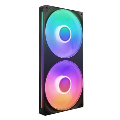 Image of NZXT F280 RGB Core - 280mm Single-Frame Fan Unit with 2 x 140mm RGB Fans - Speed & Lighting Control - High Static Pressure & Airflow - Fluid Dynamic Bearings - 8 aRGB LEDs Per Fan - Black