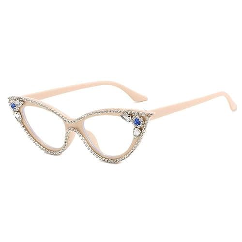Image of MUTYNE Luxury Diamond Cat Eye Glasses Frames Anti Blue Light Optical Women Fashion Rhinestone Eyewear Eyeglasses,One size