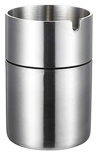 Image of Chingde Outdoor Ashtray, Garden Ashtray Stainless Steel, Flame Retardant, High Temperature Resistant, Detachable, Large Capacity, Ash Holder for Smokers (L)