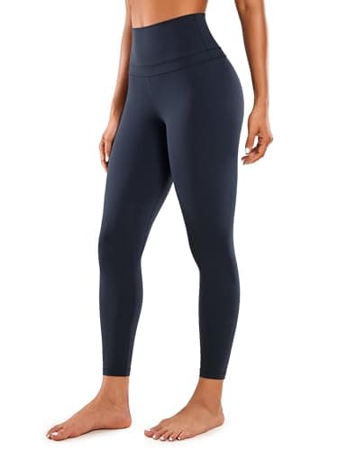 Image of CRZ YOGA Women's Naked Feeling - 25 Inches High Waist Leggings Tight Yoga Pants Workout Gym Leggings Navy-R009 12