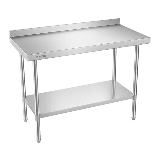 Image of eZone Commercial Stainless Steel Kitchen Food Prep Table Upstand 1200x600x900mm